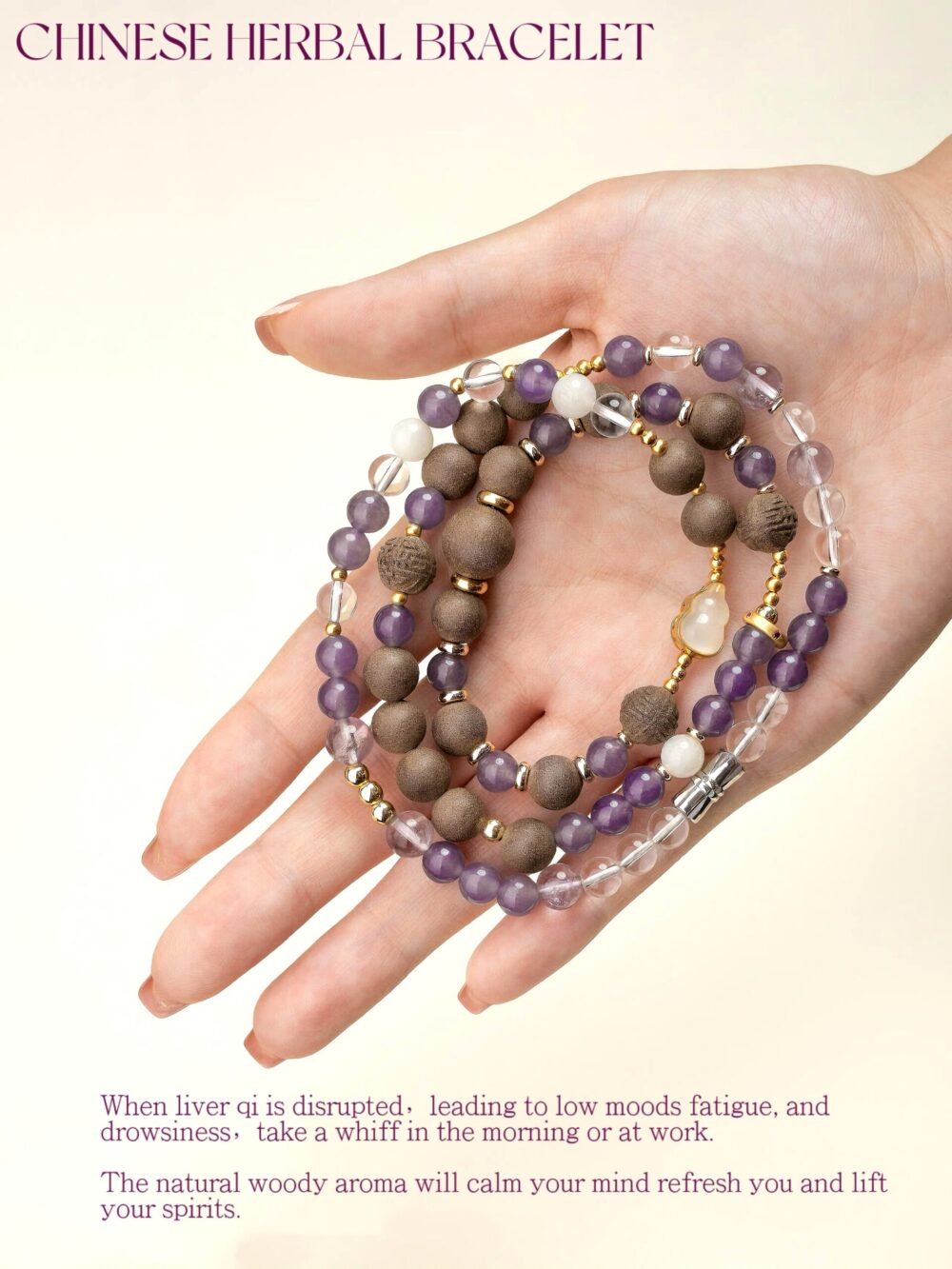 [Purple Smoke Floating] Herbal essence medicine fragrant Chinese medicine energy bracelet intangible cultural heritage - Image 2