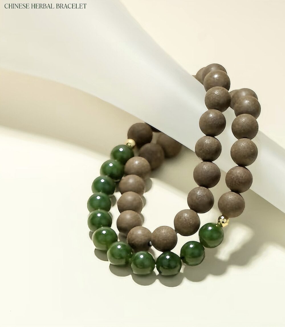 【Double Circle of Green Jade】Herbal essence medicine fragrant Chinese medicine energy bracelet intangible cultural heritage - Image 4