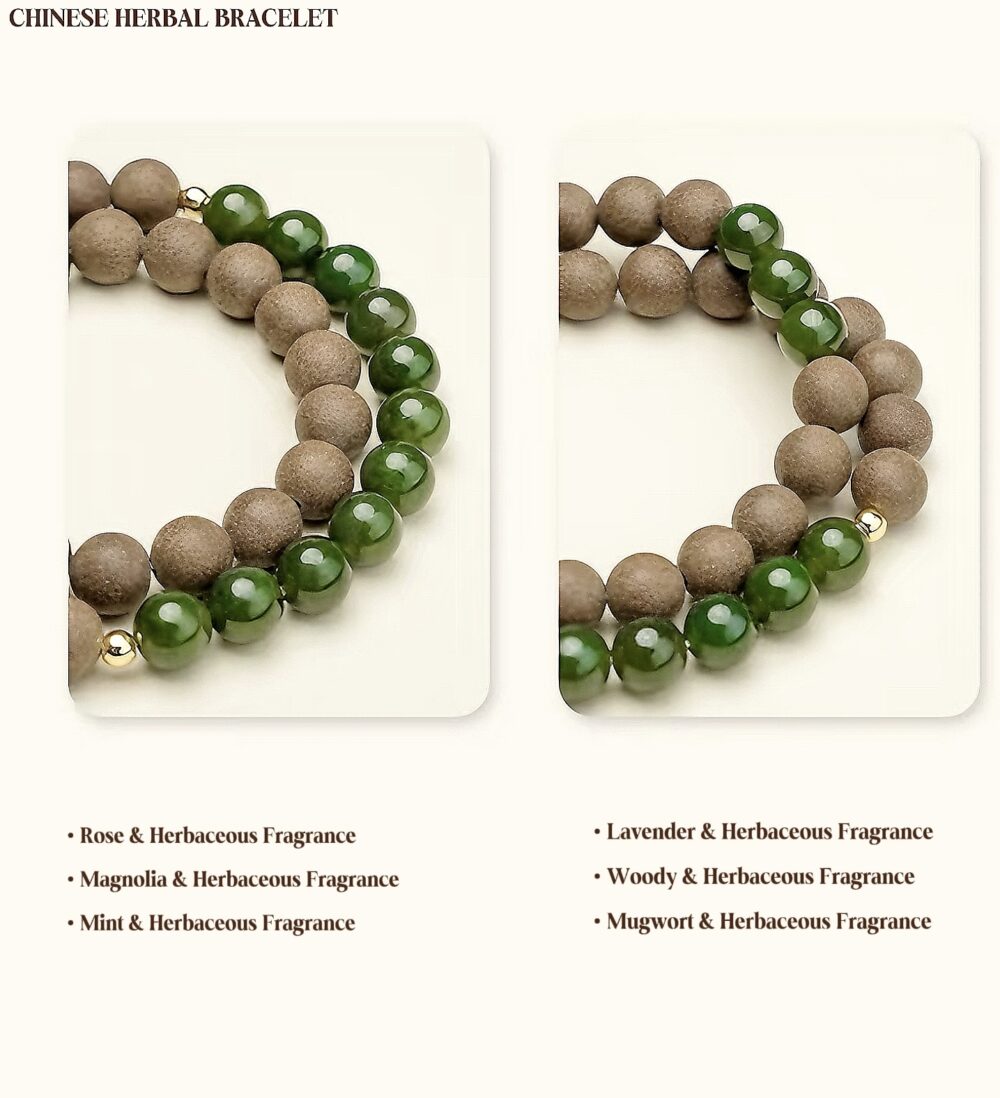 【Double Circle of Green Jade】Herbal essence medicine fragrant Chinese medicine energy bracelet intangible cultural heritage - Image 5