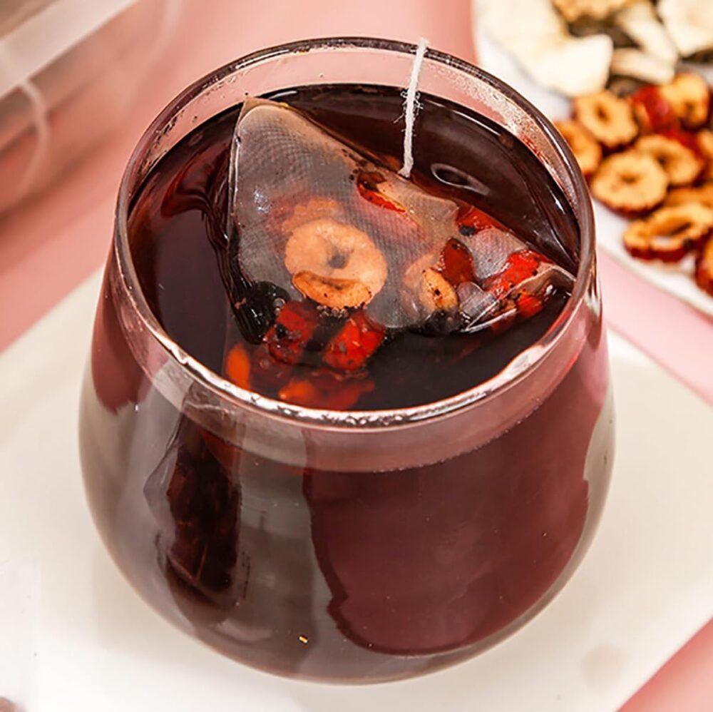 Kidney-tonifying tea formula Ginseng Five Treasures Tea Blended Flower Tea Eight Treasures Tea Red Date and Goji Berry Tea Men's Tea Health Tea Mulberry Herb Formula Health Tea